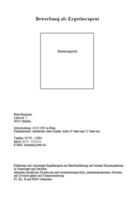 Deckblatt: Bewerbungsunterlagen Deckblatt