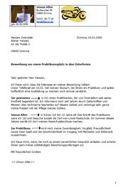 Initiativbewerbung: Initiativbewerbung um ein Praktikum