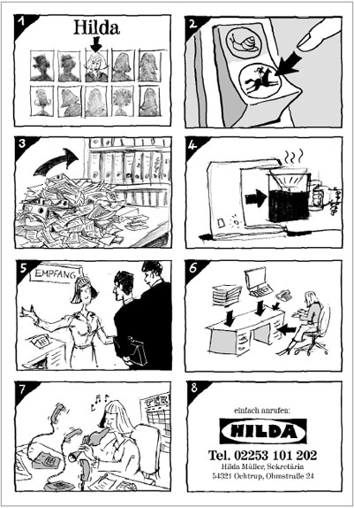 Kreative Bewerbungsunterlagen: Comic